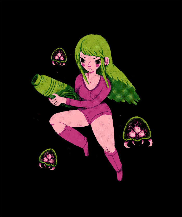Pink and green